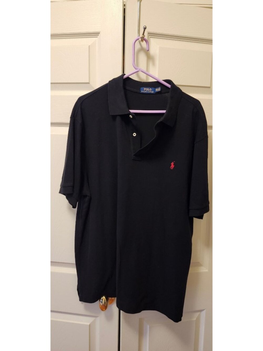 Men Ralph Lauren Polo Solid Black Golf Shirt Size 2XB Big Tall